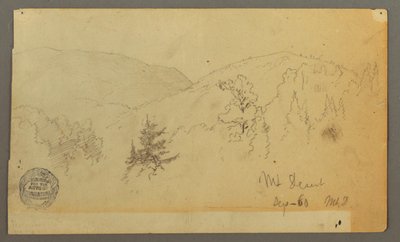 Rysunek, Wzgórza z drzewami, 1860 r. autorstwa Frederic Edwin Church