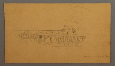 Rysunek, Dom i dok, prawdopodobnie 1859 r. autorstwa Frederic Edwin Church