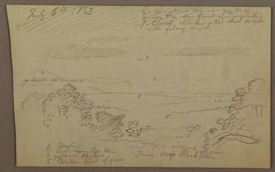 Rysunek, dolina Hudson, 1863 r. autorstwa Frederic Edwin Church