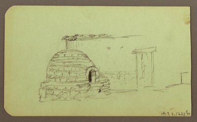 Rysunek, szczyty Itaccihuatl; Verso: piec do pieczenia, 1883 r. autorstwa Frederic Edwin Church