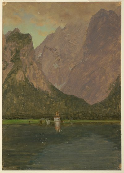Rysunek, Koenigsee, niedaleko Berchtesgaden, Bawaria, 1868 r. autorstwa Frederic Edwin Church