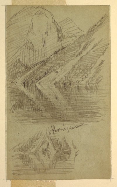 Rysunek, Königssee, Berchtesgaden, Bawaria, czerwiec lub lipiec 1868 r. autorstwa Frederic Edwin Church