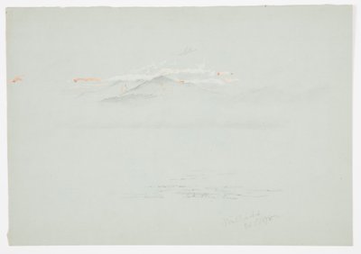 Rysunek, jezioro Millinoket i góra Katahdin, 1878 r. autorstwa Frederic Edwin Church