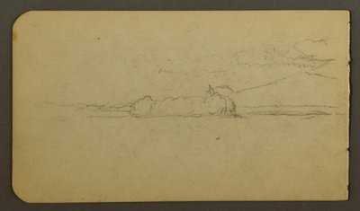 Rysunek, jezioro patrząc w kierunku góry Katahdin, 1878 r. autorstwa Frederic Edwin Church