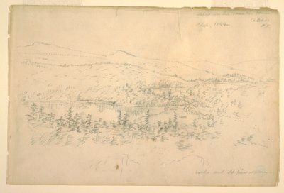 Rysunek, jeziora w pobliżu górskiego domu, wrzesień 1844 r. autorstwa Frederic Edwin Church
