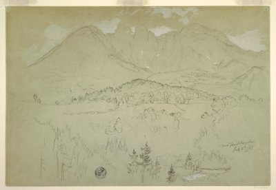 Rysunek, Krajobraz, Berchtesgaden, Bawaria, 6 lipca 1868 r. autorstwa Frederic Edwin Church