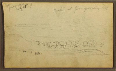 Rysunek, Pejzaż, Guayaquil, Ekwador, 21 maja 1857 r. autorstwa Frederic Edwin Church