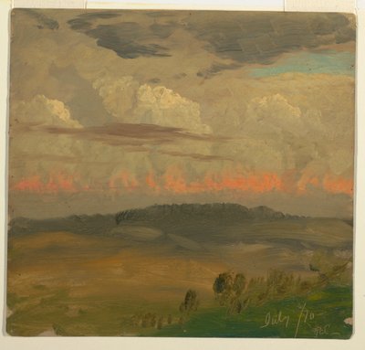 Rysunek, krajobraz, dolina Hudson, lipiec 1870 r. autorstwa Frederic Edwin Church