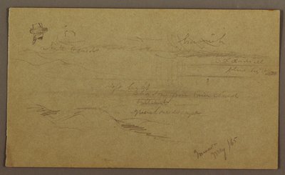 Rysunek, krajobraz, maj 1865 r. autorstwa Frederic Edwin Church