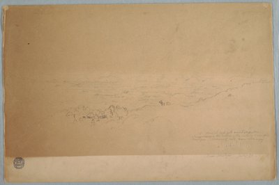 Rysunek, Krajobraz w pobliżu Melgar, Kolumbia, lipiec 1853 r. autorstwa Frederic Edwin Church