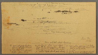 Rysunek, szkic krajobrazu, dolina Hudson, Nowy Jork, 30 czerwca 1866 r. autorstwa Frederic Edwin Church