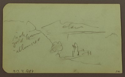 Rysunek, Pejzaż, Toluca; Verso: Góra, Kościół, 1883 autorstwa Frederic Edwin Church