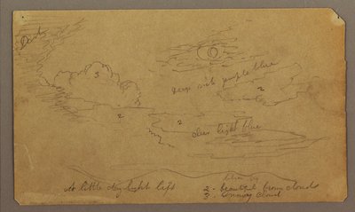 Rysunek, Pejzaż; Verso: Szkice botaniczne, 1865 r. autorstwa Frederic Edwin Church