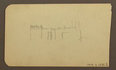 Rysunek, Krajobraz; Verso: Kościół, kwiecień 1885 r. autorstwa Frederic Edwin Church