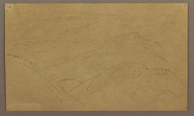 Rysunek, krajobraz; Verso: Drzewo w krajobrazie, niebo, maj-sierpień 1865 r. autorstwa Frederic Edwin Church