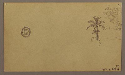 Rysunek, krajobraz; Verso: Drzewo w krajobrazie, niebo, maj-sierpień 1865 r. autorstwa Frederic Edwin Church