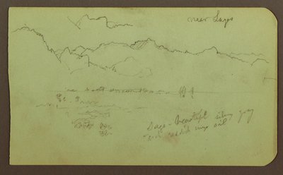 Rysunek, Pejzaż "w pobliżu Lagos"; Verso: Pejzaż, 1883 r. autorstwa Frederic Edwin Church