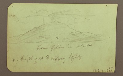 Rysunek, Krajobraz z chmurami; Verso: Góra, 1883 r. autorstwa Frederic Edwin Church
