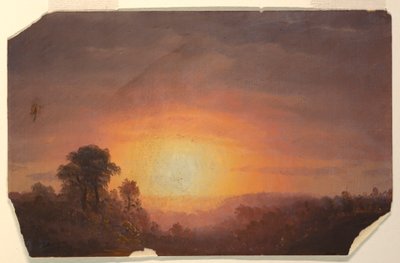 Rysunek, Krajobraz z zachodem słońca, 1860-70 autorstwa Frederic Edwin Church