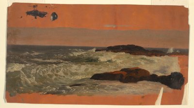 Rysunek, wybrzeże Maine, surfowanie, ok. 1850 r. autorstwa Frederic Edwin Church