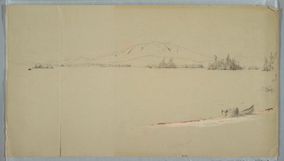 Rysunek, jezioro Millinocket, Maine, wrzesień 1878 r. autorstwa Frederic Edwin Church