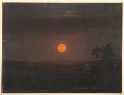Rysunek, światło księżyca, farma Churcha, ok. 1865 r. autorstwa Frederic Edwin Church
