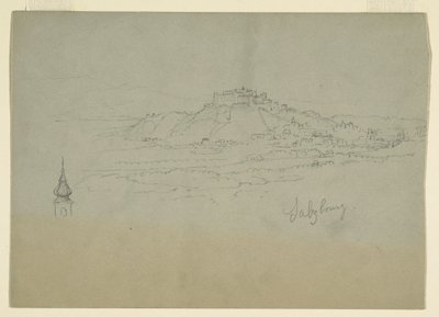 Rysunek, Motyw miasta w górzystym kraju, 1868 r. autorstwa Frederic Edwin Church