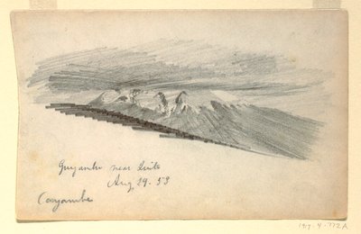 Rysunek, góra Cayambe, Ekwador, 29 sierpnia 1853 r. autorstwa Frederic Edwin Church