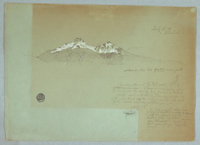 Rysunek, góra Iliniza, Ekwador, 3 lipca 1857 r. autorstwa Frederic Edwin Church