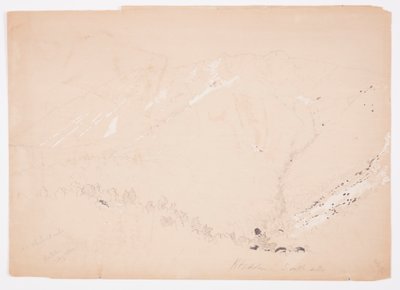 Rysunek przedstawiający górę Katahdin od strony południowej, sierpień 1852 r. autorstwa Frederic Edwin Church