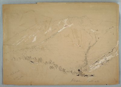 Rysunek przedstawiający górę Katahdin od strony południowej, sierpień 1852 r. autorstwa Frederic Edwin Church