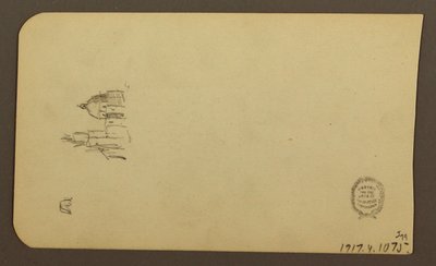 Rysunek, Krajobraz górski; Verso: Kościół z kopułą, kwiecień 1885 r. autorstwa Frederic Edwin Church
