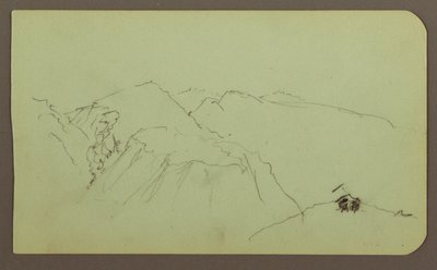 Rysunek, Krajobraz górski; Verso: Krajobraz, 1883 r. autorstwa Frederic Edwin Church