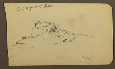 Rysunek, Szczyt górski; Verso: Rugged Range, 1 maja 1885 r. autorstwa Frederic Edwin Church