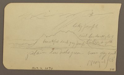Rysunek, Szczyt górski; Verso: Rugged Range, 1 maja 1885 r. autorstwa Frederic Edwin Church