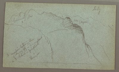 Rysunek, Szczyty górskie, prawdopodobnie lipiec 1868 r. autorstwa Frederic Edwin Church