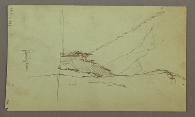 Rysunek, szczyty górskie, rzeka, lipiec 1868 r. autorstwa Frederic Edwin Church