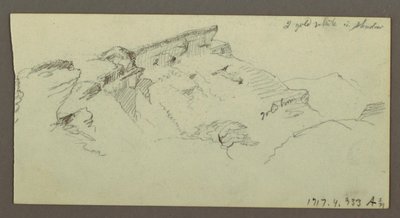 Rysunek, Szczyty górskie, prawdopodobnie 1868 r. autorstwa Frederic Edwin Church