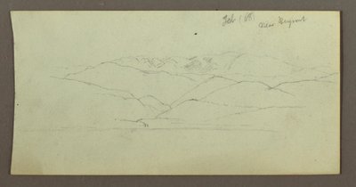 Rysunek, pasmo górskie, luty 1868 r. autorstwa Frederic Edwin Church