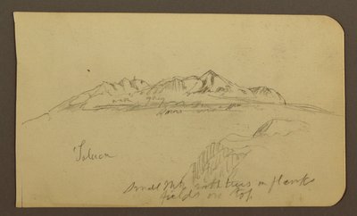 Rysunek, pasmo górskie, Toluca; Verso: pasmo górskie, Toluca, 7 stycznia 1885 r. autorstwa Frederic Edwin Church