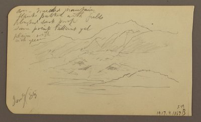 Rysunek, pasmo górskie, Toluca; Verso: pasmo górskie, Toluca, 7 stycznia 1885 r. autorstwa Frederic Edwin Church