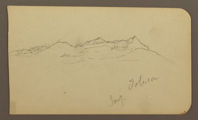 Rysunek, pasmo górskie, Toluca; Verso: Steeple, pasmo górskie, Toluca, 7 stycznia 1885 r. autorstwa Frederic Edwin Church