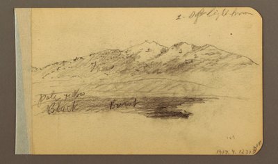 Rysunek, pasmo górskie; Verso: Góry, zachmurzone niebo, 1889 r. autorstwa Frederic Edwin Church