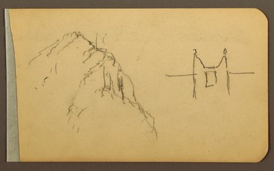 Rysunek, Mountain Side, wieżyczka; Verso: Mountain Side, 1889 r. autorstwa Frederic Edwin Church