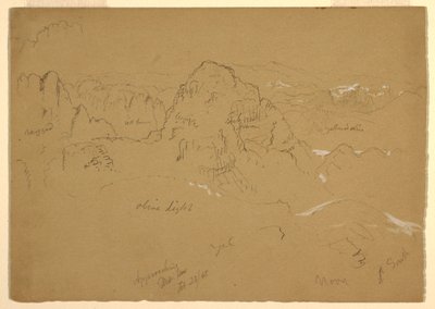 Rysunek, góra, Wady el-Arabah, 23 lutego 1868 r. autorstwa Frederic Edwin Church