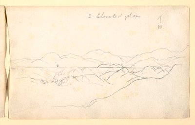Rysunek, Pejzaż górski, Kolumbia, 1853 r. autorstwa Frederic Edwin Church