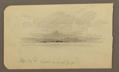 Rysunek, Pejzaż górski, Toluca; Verso: Góra, Toluca, 20 kwietnia 1885 r. autorstwa Frederic Edwin Church