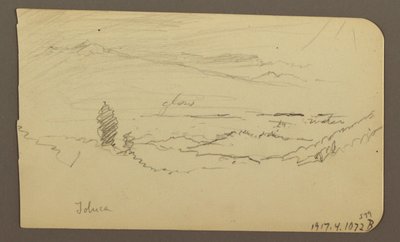 Rysunek, Pejzaż górski, Toluca; Verso: Góra, Toluca, 20 kwietnia 1885 r. autorstwa Frederic Edwin Church