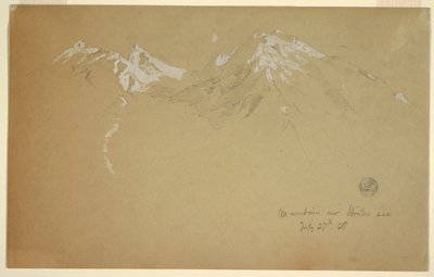 Rysunek "Góra nad Hintersee", niedaleko Berchtesgaden, Bawaria, 27 lipca 1868 r. autorstwa Frederic Edwin Church