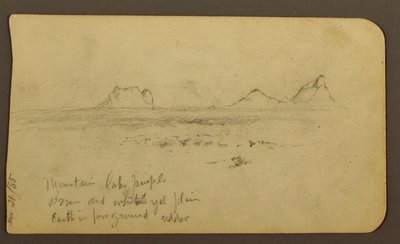 Rysunek, Góry; Verso: Foothills amp; Pasmo górskie, 21 grudnia 1885 r. autorstwa Frederic Edwin Church